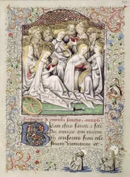 W.82 fol.302r Die Jungfrauenmärtyrer und andere Heilige, aus dem Coetivy Stundenbuch, ca. 1443